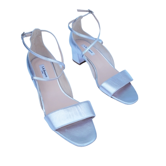 LK Bennett | Shoes | Lk Bennett Dina Silver Sandals Size 4 | Poshmark